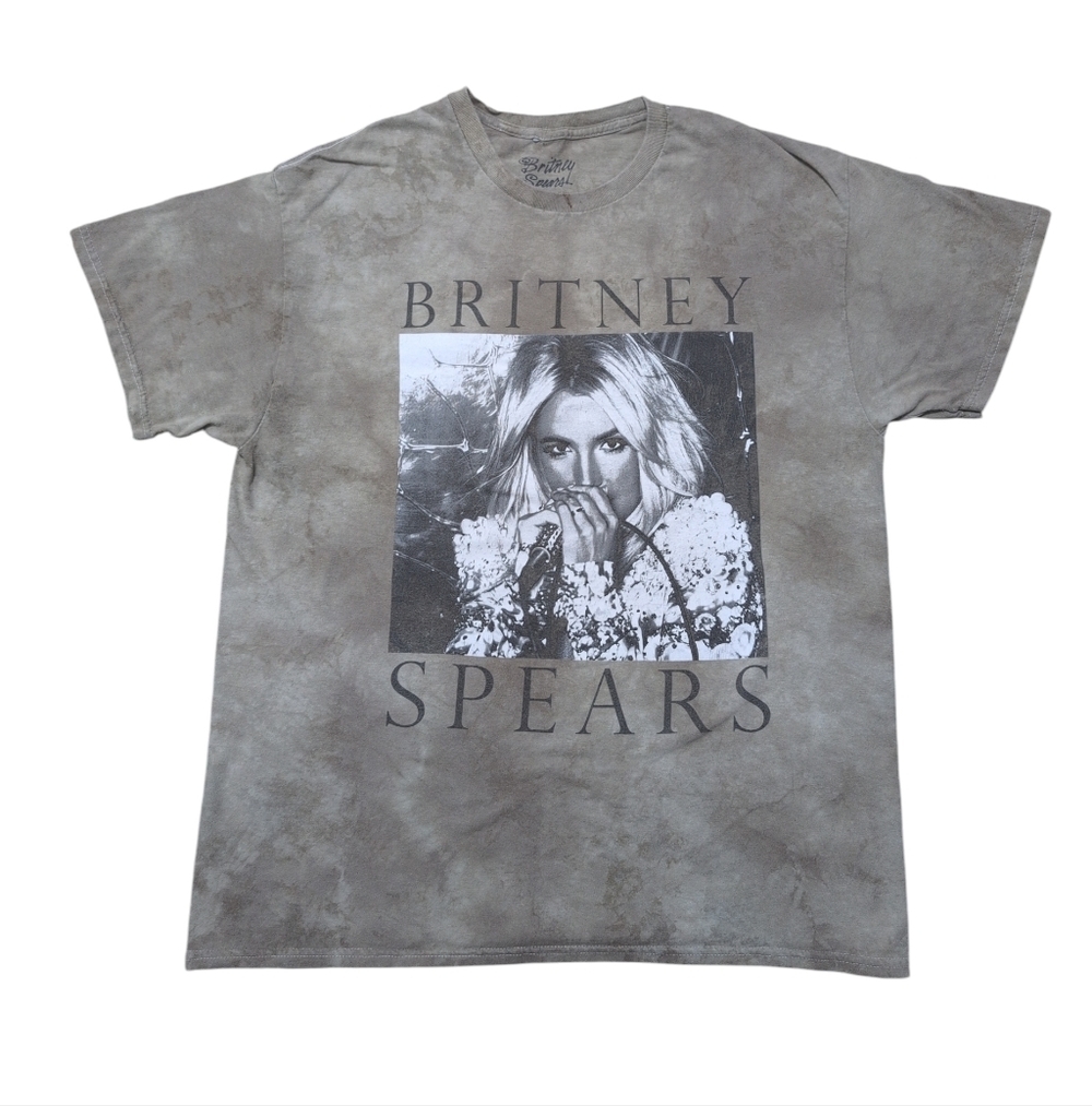 Britney Spears Graphic T-shirt Tee Gray Green Tie Dye Size Large